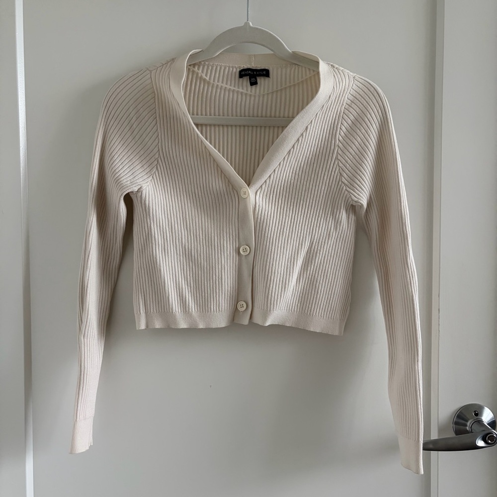 Women's Cream Cardigan Sweater